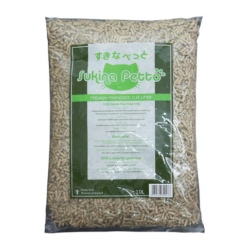 Sukina Petto ทรายแมวเปลือกไม้สน 10 ลิตร