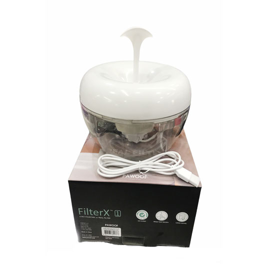 Pawoof น้ำพุ สำหรับแมวและสุนัขพันธุ์ FilterX บรรจุน้ำ 1.5 ลิตร