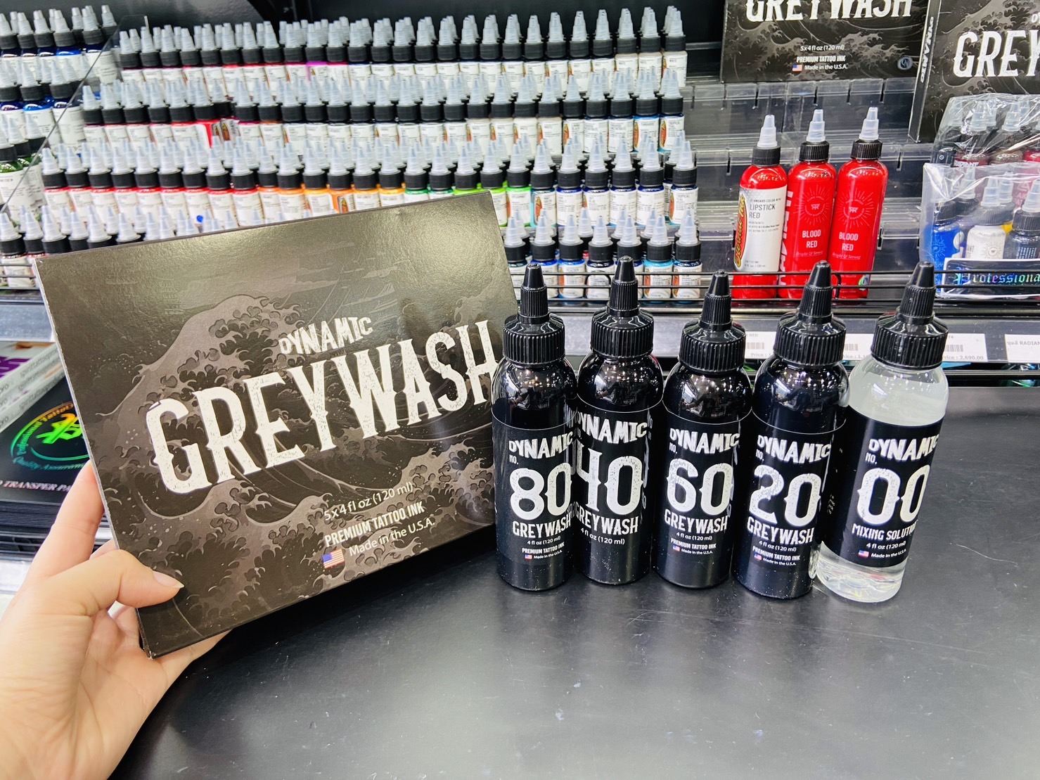 Dynamic Greywash Set+Mixing Solution Dynamic Greywash Tattoo Ink - 4 oz. Bottle Set+Dynamic Mixing Solution