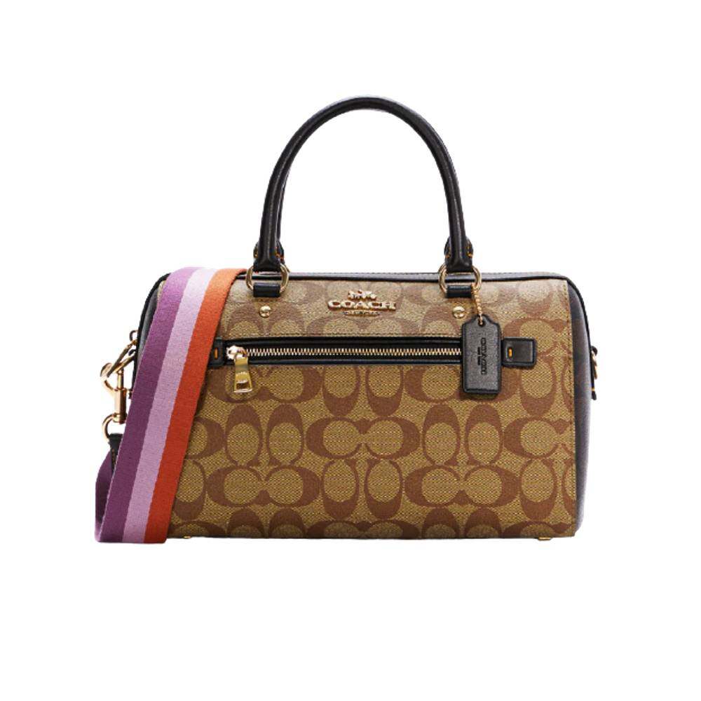 กระเป๋าสะพายข้าง COACH C7240 ROWAN SATCHEL IN BLOCKED SIGNATURE CANVAS(IMNOX) [C7240IMNOX-RA]