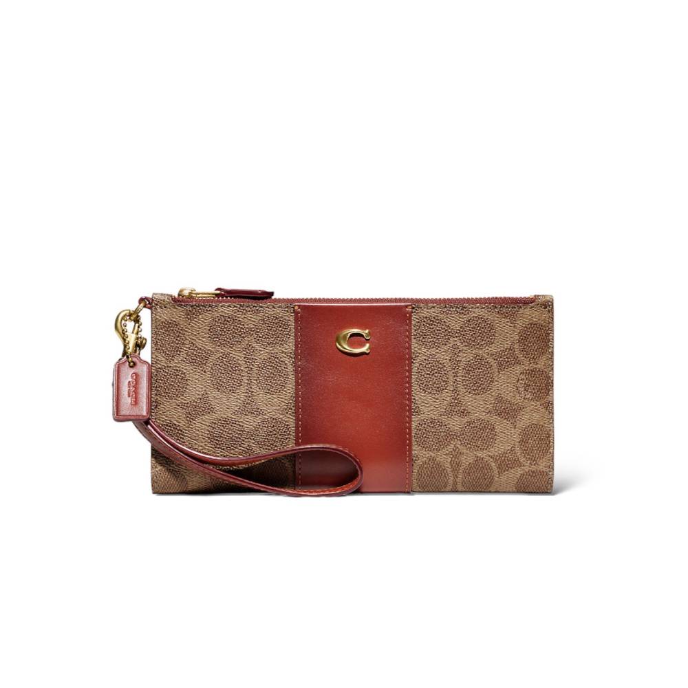 กระเป๋าสตางค์ผู้หญิง COACH CC965 DOUBLE ZIP WALLET IN SIGNATURE CANVAS (B4NQ4) [CC965B4NQ4]