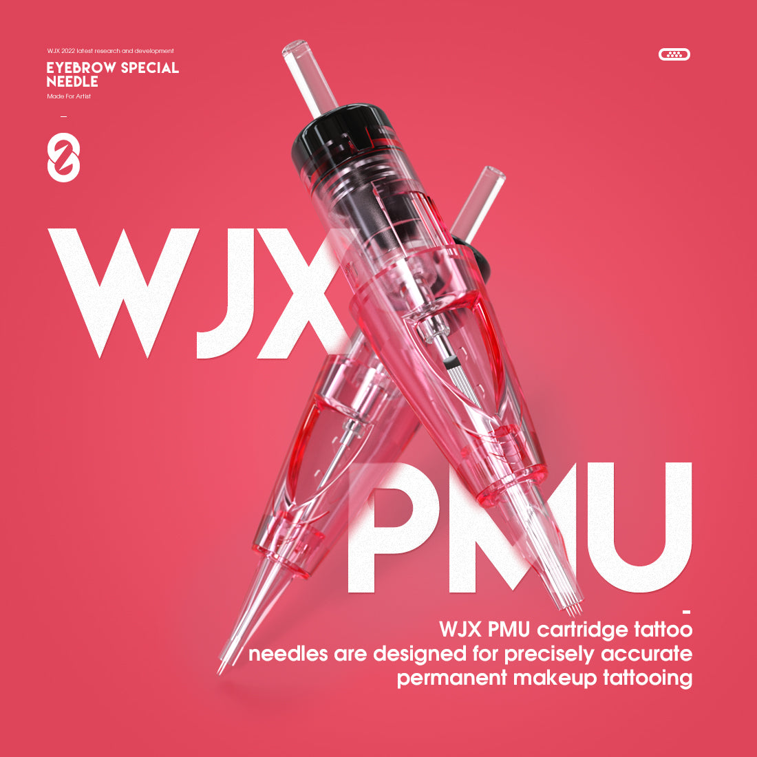 WJX PMU WJX PMU Tattoo Cartridges Needles กล่องชมพู 10 เล่มเข็มสักคิ้วสักปาก