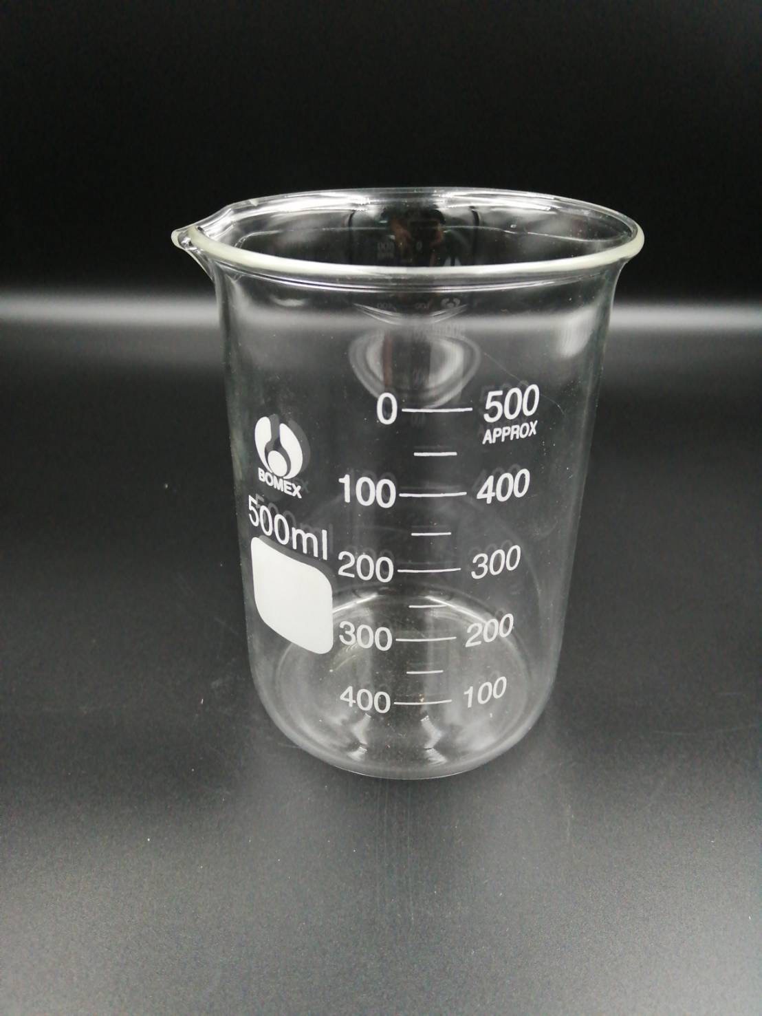 บีกเกอร์แก้ว 500 ml Beaker low form "Bomex"