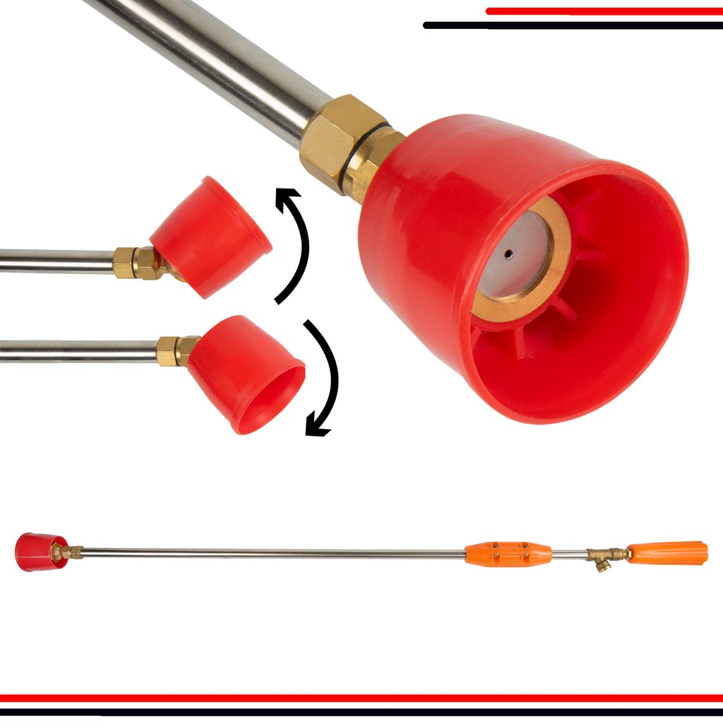 ด้ามพ่นยา หัวงอ หัวหมวก ทองเหลืองแท้ ยาว 3 ฟุต แกนสแตนเลส