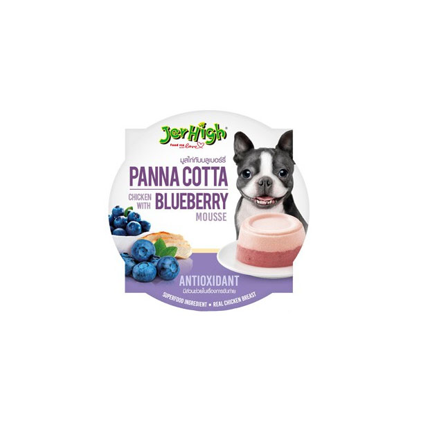Jerhigh Panna Cotta มูสไก่กับบลูเบอรี่ 70g.