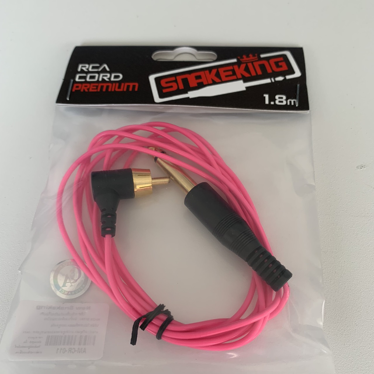 สาย RCA CORD PREMIUM SNAKEKING 1.8 m. แบบบาง สาย RCA CORD PREMIUM SNAKEKING 1.8 m. แบบบาง ดำ ชมพู ฟ้า