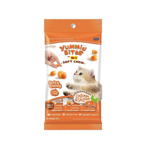 Me-O Yummie Bite รสไก่และแซลมอน 30 กรัม