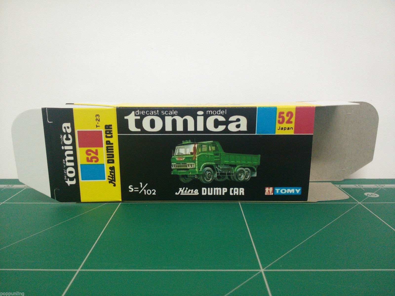 กล่องพิมพ์ Reproduction Box สำหรับ Tomica Black Box No.52 Hino Dump Car (กล่องเปล่า, ไม่มีรถ)