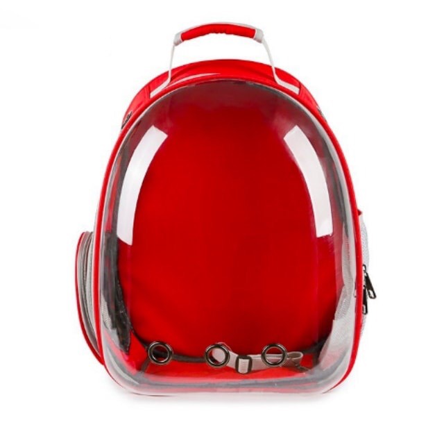 FB/OL กระเป๋าอวกาศด้านหน้าใส สีแดง