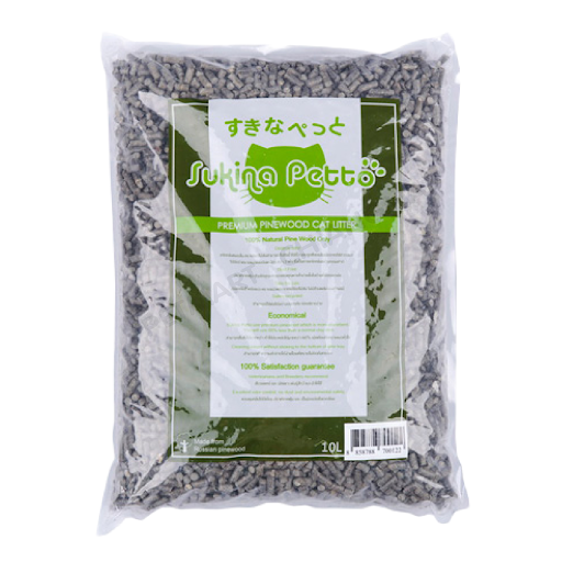Sukina Petto ทรายแมวเปลือกไม้สน คาร์บอน 10 ลิตร