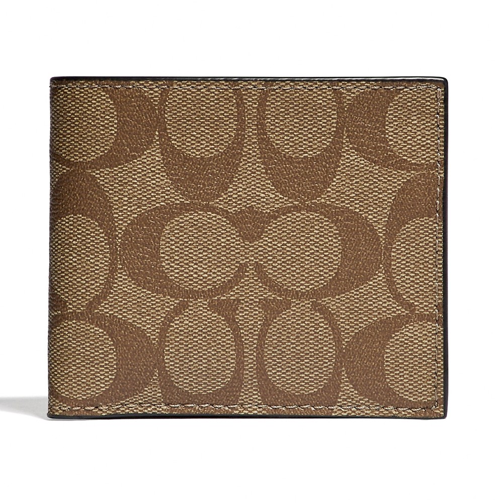 COACH F66551 ID BILLFOLD WALLET IN SIGNATURE CANVAS (QBTN2) [F66551QBTN2-MA]