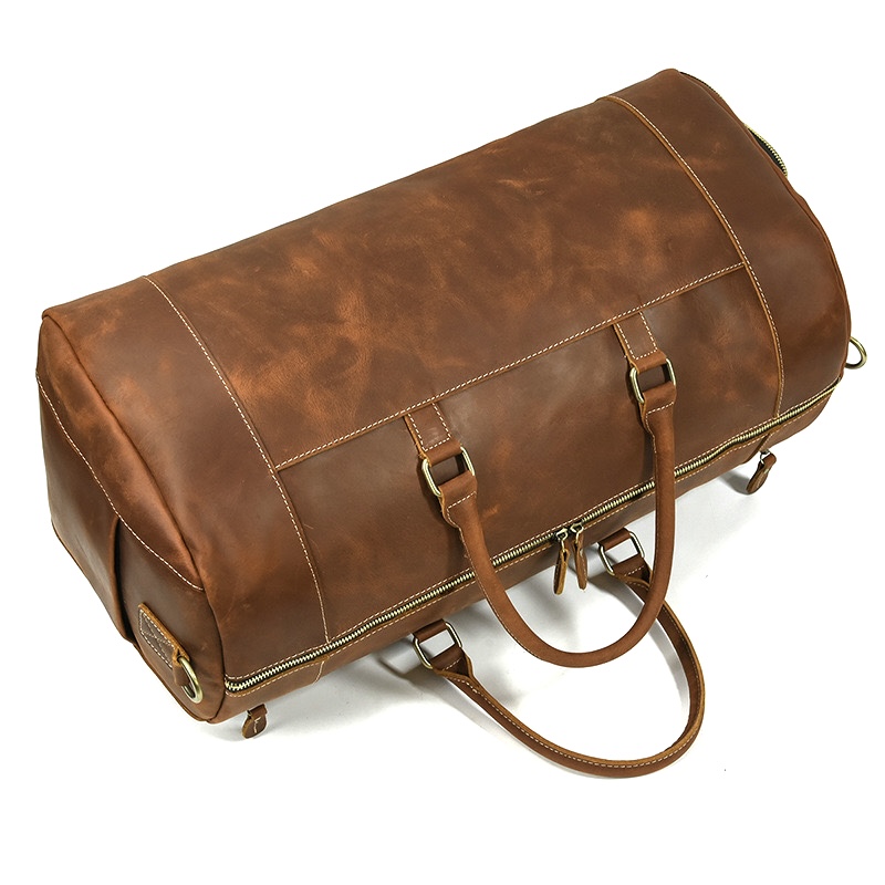 For You Leather LB90 กระเป๋าเดินทาง ผู้ชาย หนังแท้ ใบใหญ่ (สีน้ำตาลเข้ม,สีน้ำตาลอ่อน) LB90