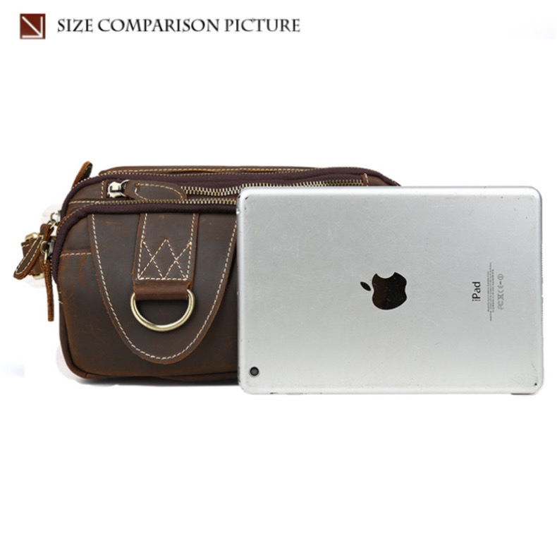 For You Leather LB86 กระเป๋าคาดเอว คาดอก หนังแท้ กระเป๋าพ่อค้า กระเป๋าแม่ค้า หนังแท้พรีเมียม ช่องเยอะ (น้ำตาล) LB86