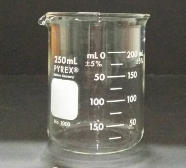 บีกเกอร์แก้วทรงเตี้ย 250 ml Beaker low-form "Pyrex"