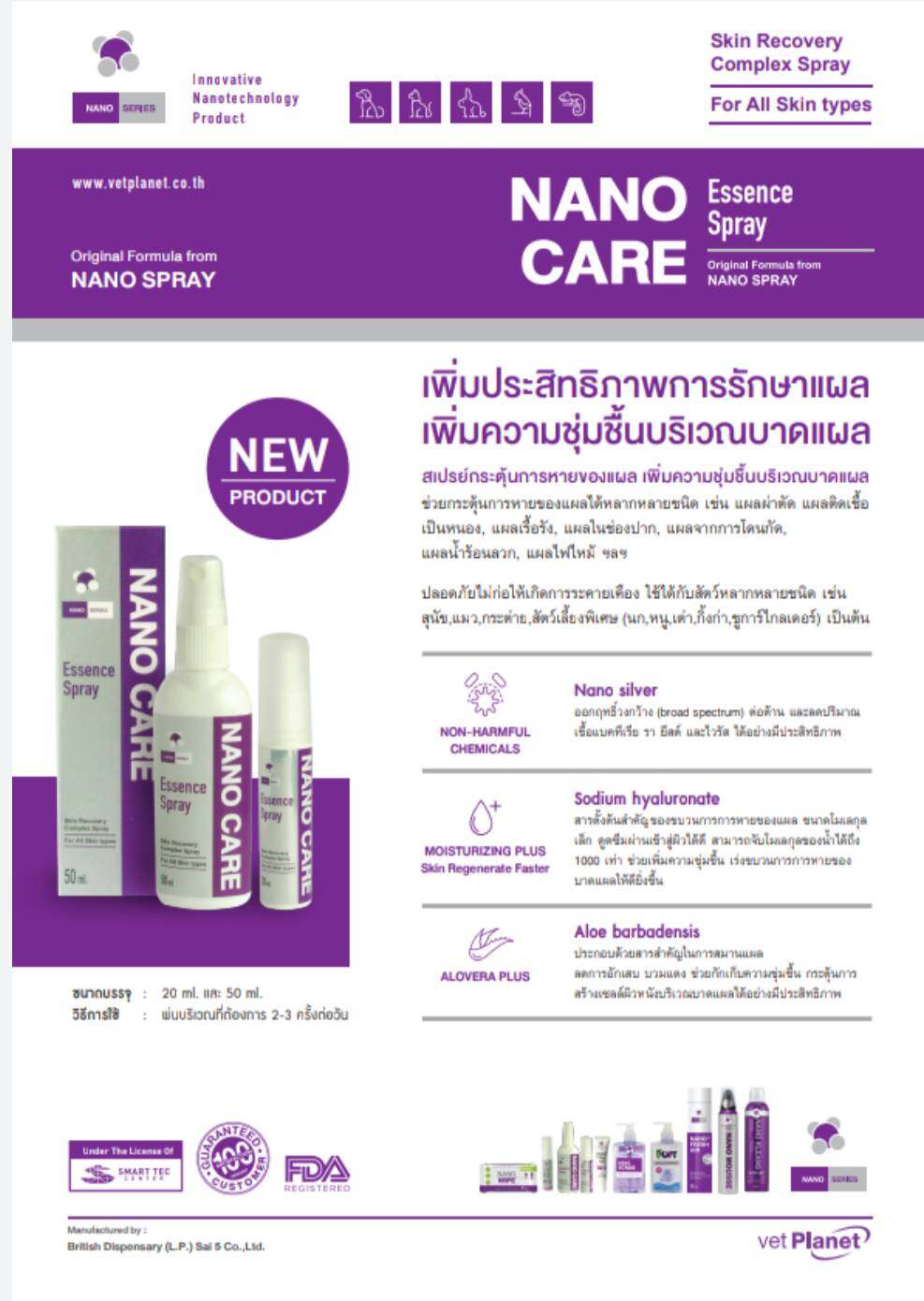 Nano Spray สเปรย์ รักษาแผลทุกชนิด 20 ml