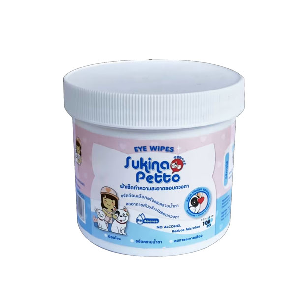 Sukina Eye Wipe ผ้าเช็ดทำความสะอาดตา ขนาด 100ชิ้น/กระปุก