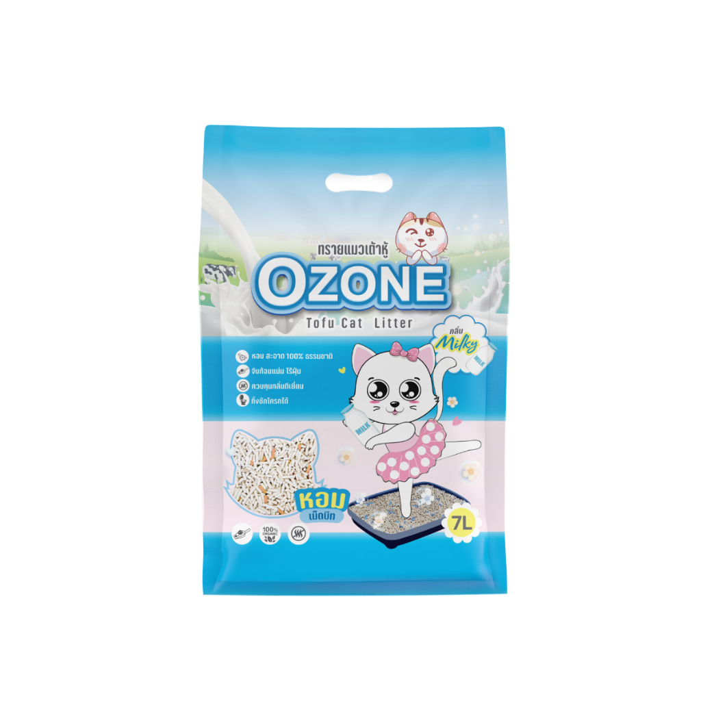 Ozone ทรายเต้าหู้กลิ่นนม 7 ลิตร
