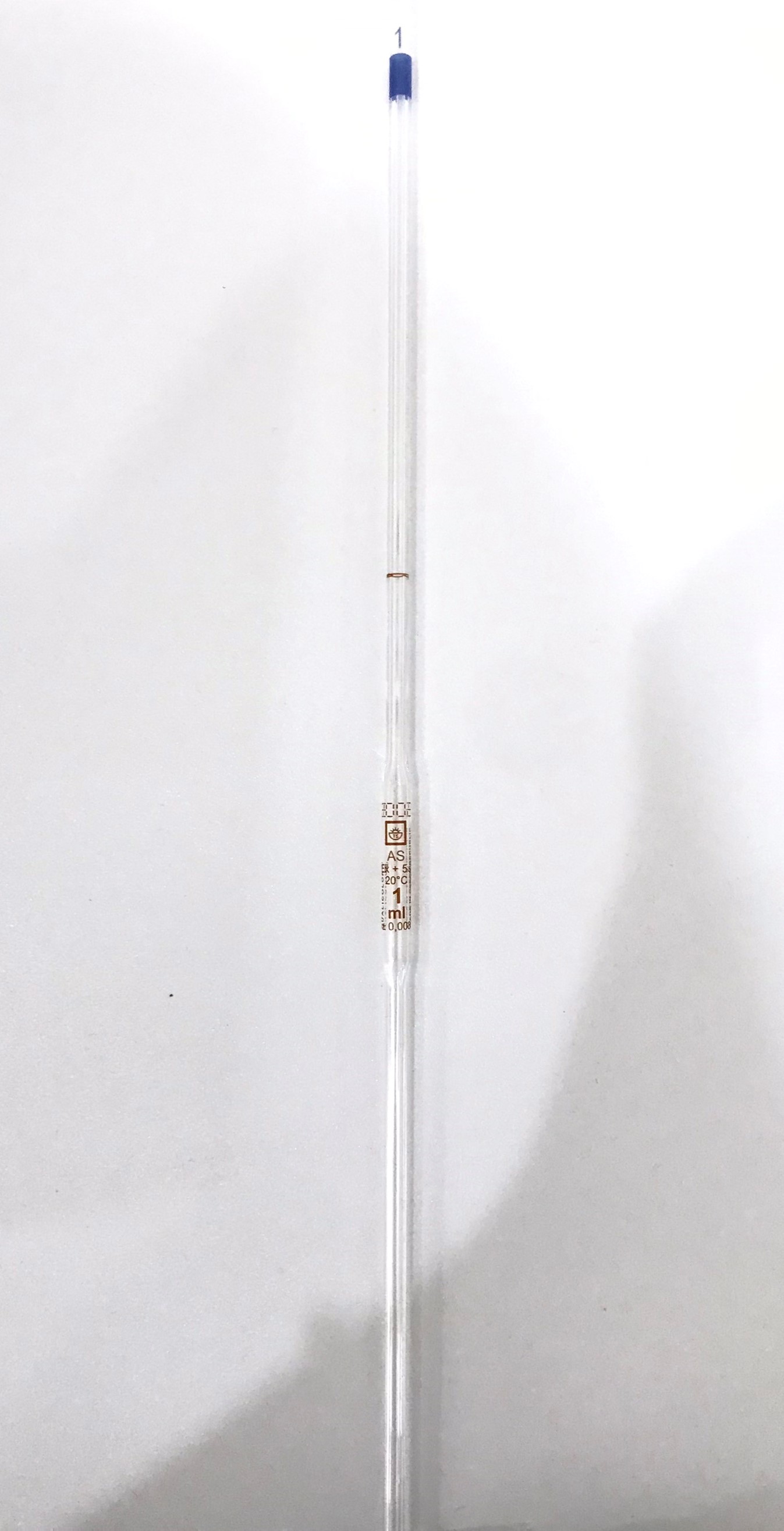 ปิเปตแก้วแบบกระเปาะ 1 ml Volumetric Pipette Class A "Qualicolor" Czech