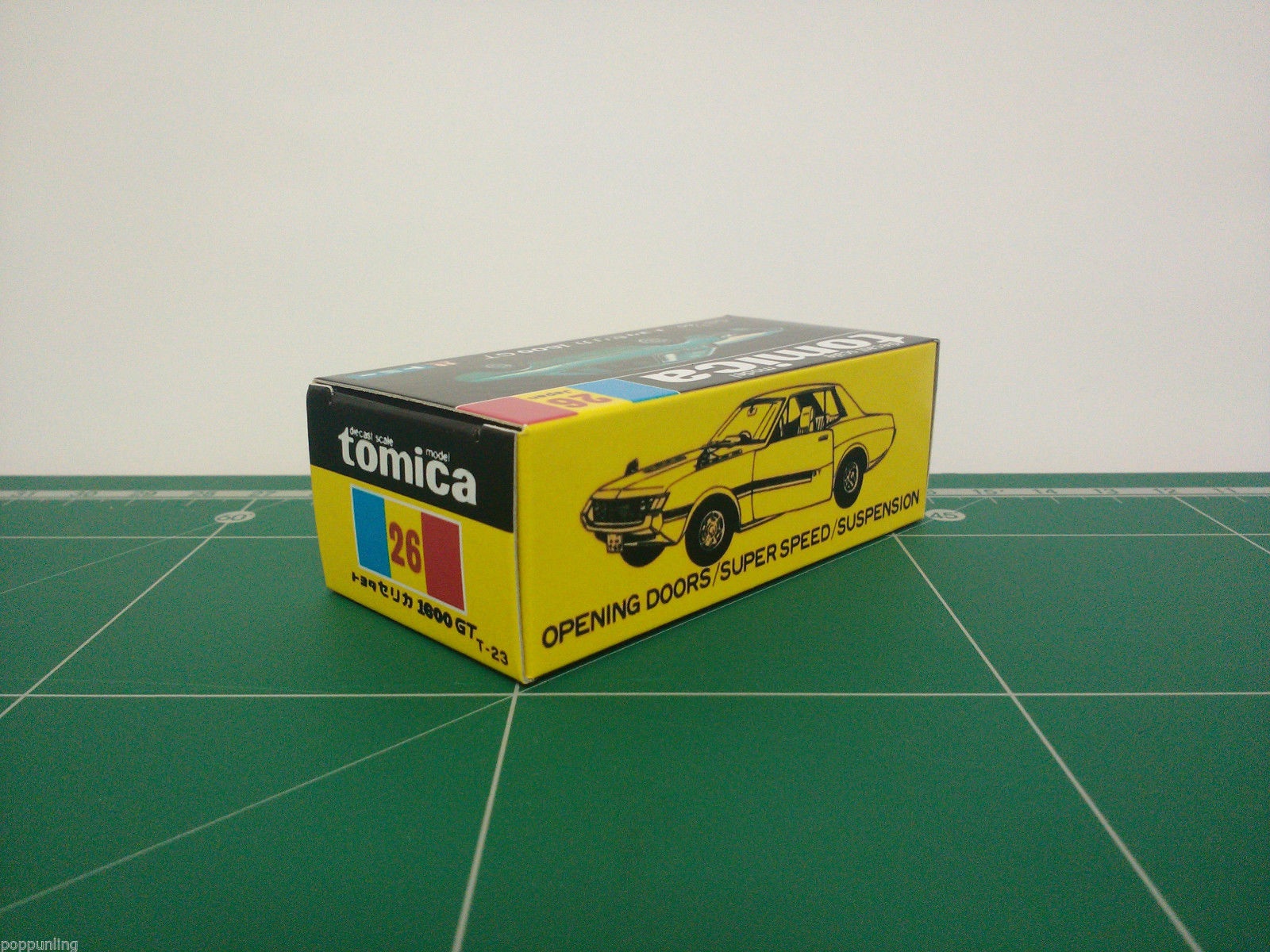 กล่องพิมพ์ Reproduction Box สำหรับ Tomica Black Box No.26 Toyota Celica 1600GT (กล่องเปล่า, ไม่มีรถ)