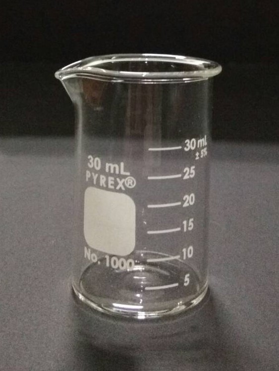 บีกเกอร์แก้วทรงเตี้ย 30 ml Beaker low-form "Pyrex"
