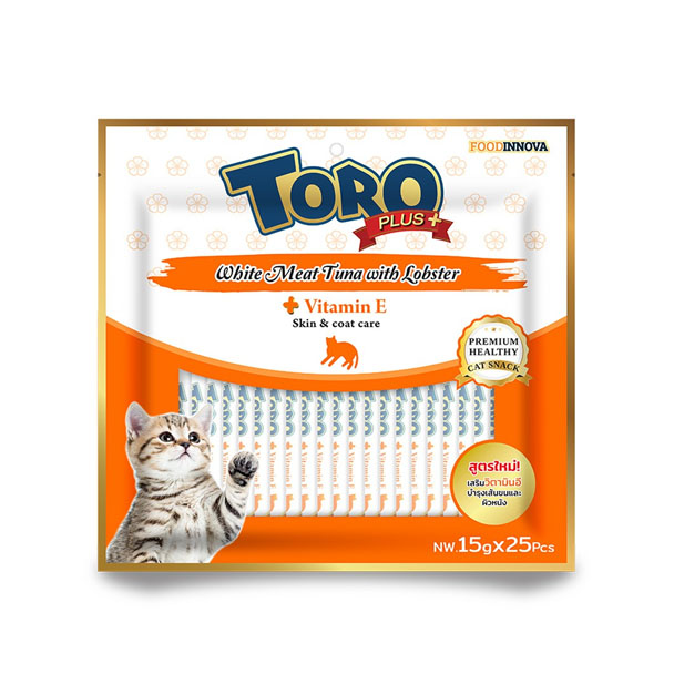 Toro+ แมวเลีย-ปลาทูน่าเนื้อขาวกับล๊อบสเตอร์ 25 ซอง