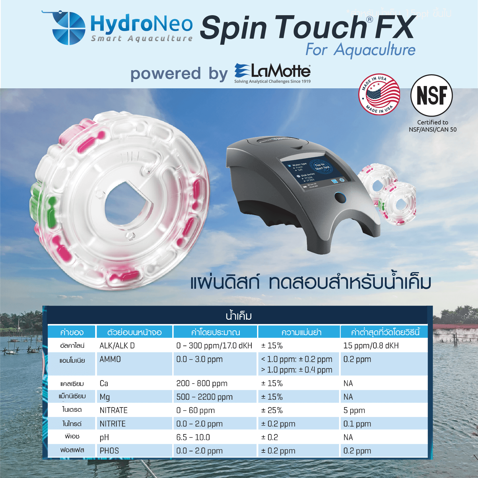 (HydroNeo) ไฮโดรนีโอ สปินทัช เอฟเฟคซ์ วัดได้ทั้งน้ำจืดและน้ำเค็ม