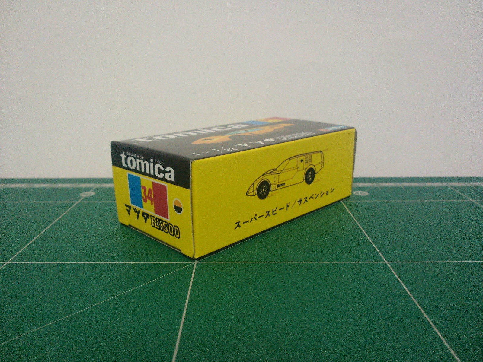 กล่องพิมพ์ Reproduction Box สำหรับ Tomica Black Box No.34 Mazda RX500 (กล่องเปล่า, ไม่มีรถ)