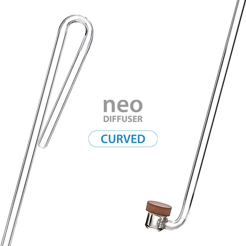 AQUARIO NEO CO2 DIFFUSER SPECIAL CURVED หัวดิฟ CO2 รุ่น Curved สำหรับเกาะขอบกระจกโดยไม่ต้องใช้จุกซิลิโคน