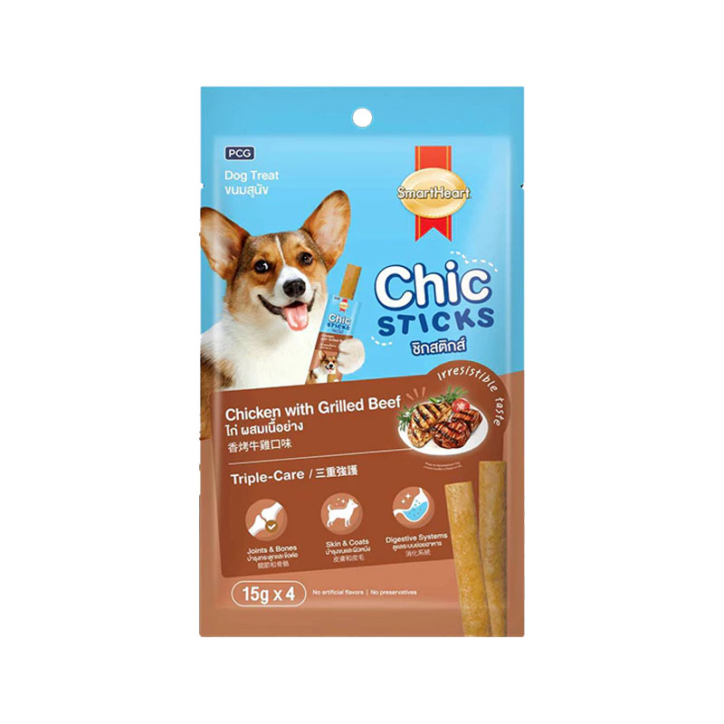 S/H Chic Stick ไก่ ผสมเนื้อย่าง 15g 4 ชิ้น