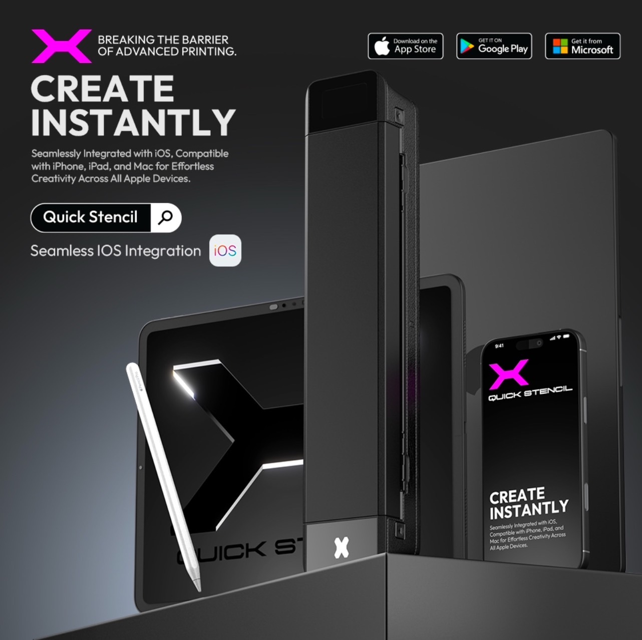 เครื่องลอกลาย OZER X เครื่องลอกลาย OZER X BLUETOOTH TATTOO OZER QUICK STENCIL PRINTER