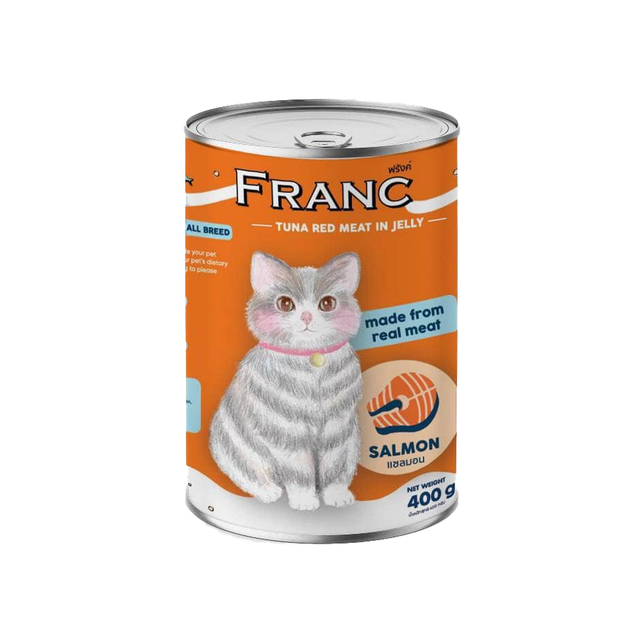 Franc FC33 อาหารเปียกแมว ปลาทูน่าหน้าปลาแซลมอนในเยลลี่ 400 กรัม