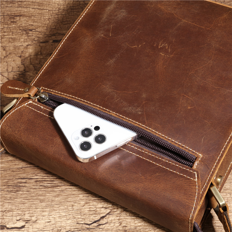 For You Leather LB37 กระเป๋าสะพายข้าง ผู้ชาย หนังแท้ นูบัค ขนาดพกพา LB37