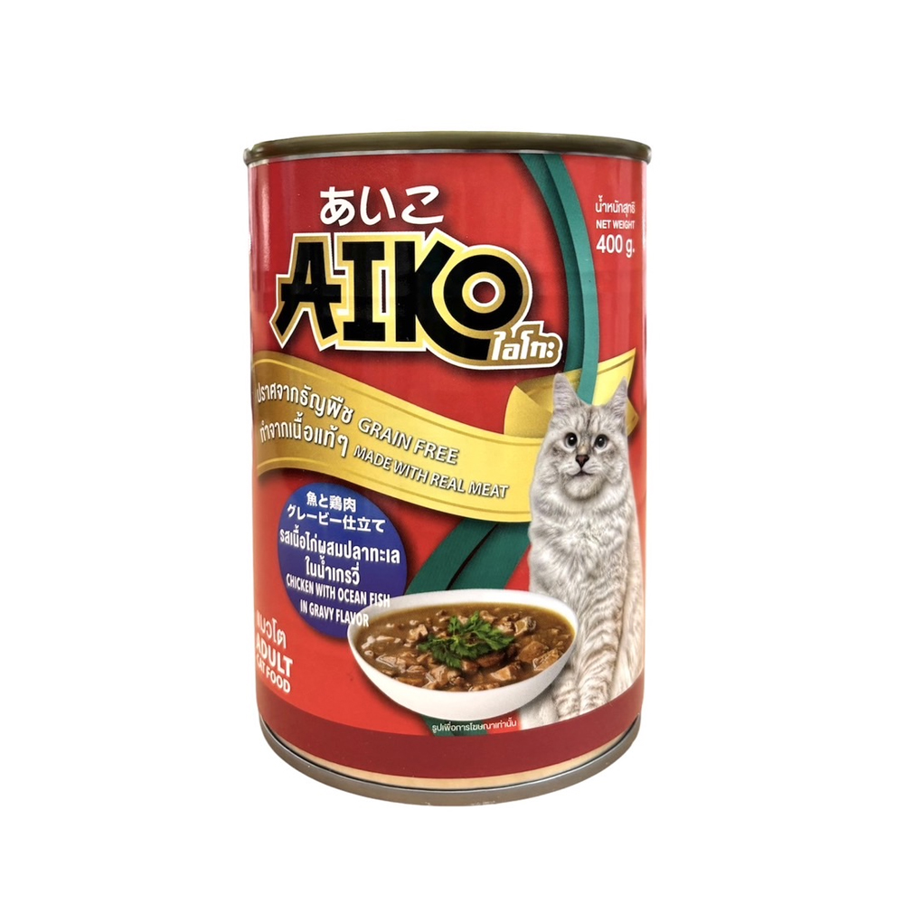 Aiko รสเนื้อไก่ผสมปลาทะเลในน้ำเกรวี่ 400 g.