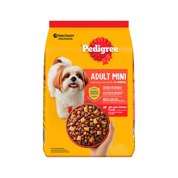 Pedigree สำหรับสุนัขพันธุ์เล็ก- รสเนื้อ/แกะ/ผัก 1.5 Kg.