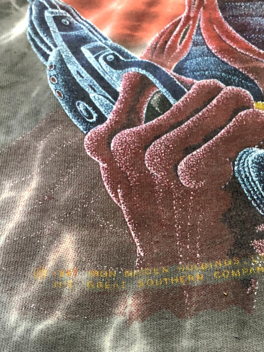 เสื้อวง Iron Maiden Somewhere Back In Time มัดย้อม ปี 1987 ป้ายผีเสื้อ Symmetria หายาก Size M สินค้าลิขสิทธิ์แท้ 100%