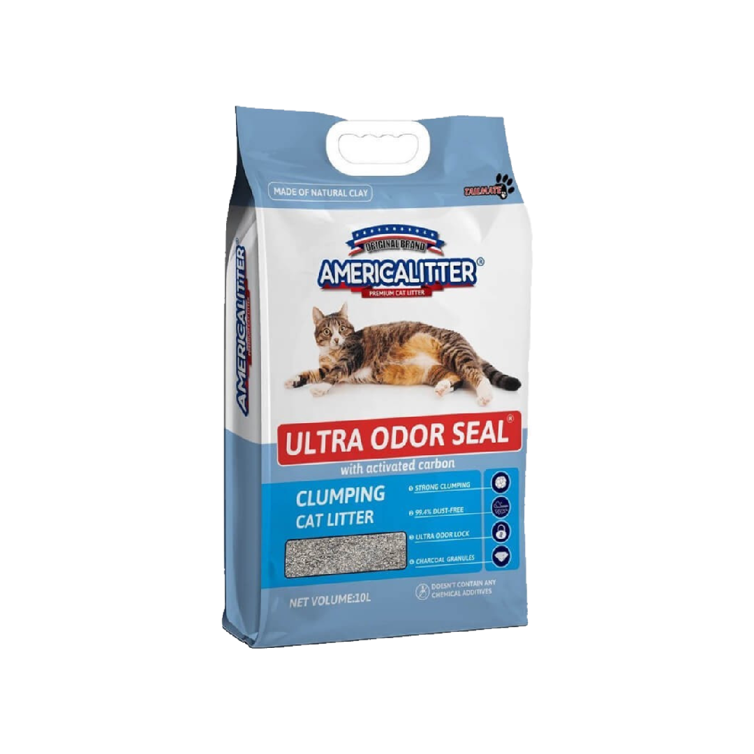 America Litter ทรายภูเขาไฟ 7 Kg สีฟ้า ดับกลิ่น