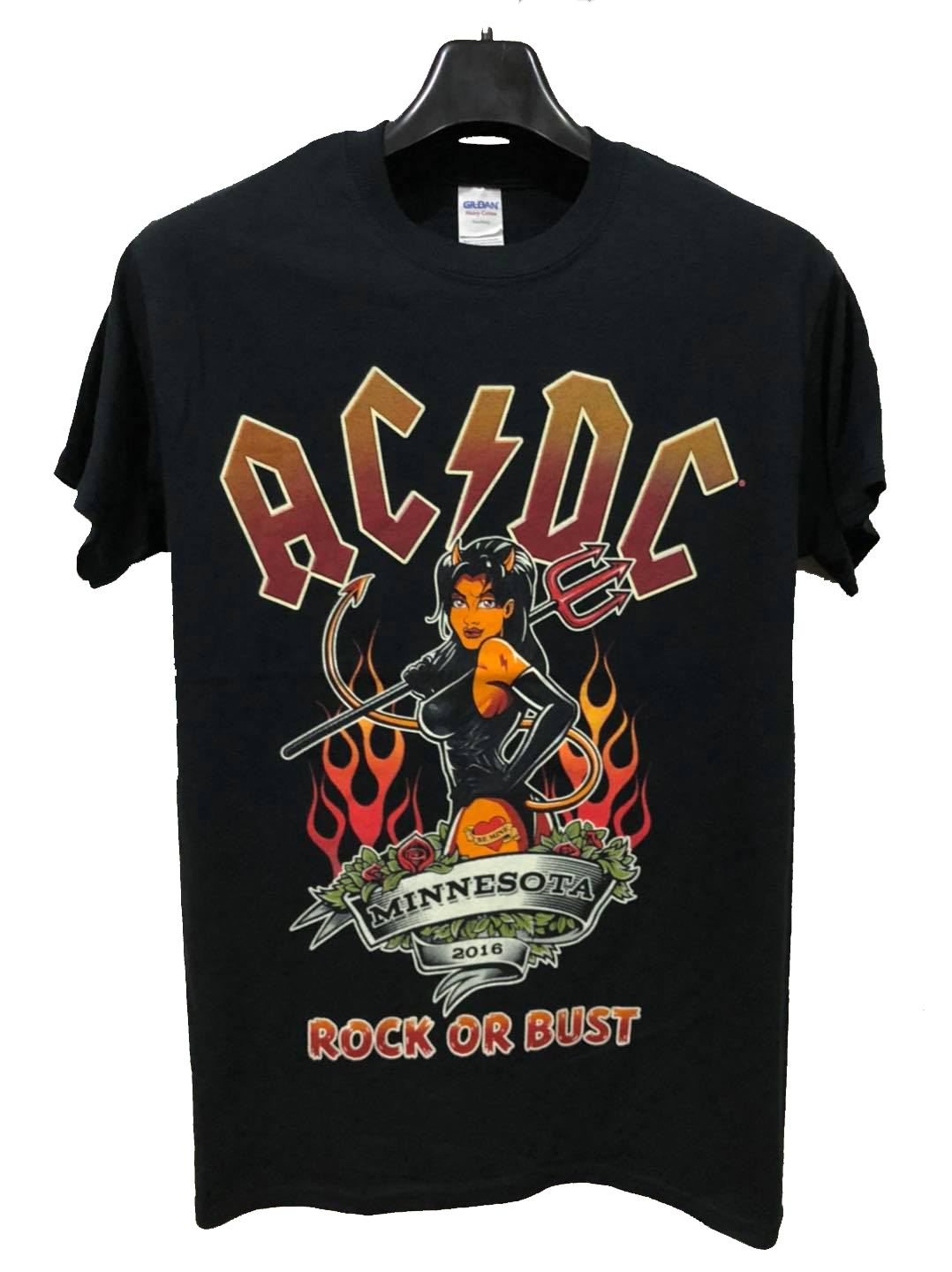 เสื้อวงดนตรี AC/DC Rock Or Bust Minnesota Usa Tour ปี 2016 Size S เสื้อทัวร์หน้างาน ลิขสิทธิ์แท้ 100%
