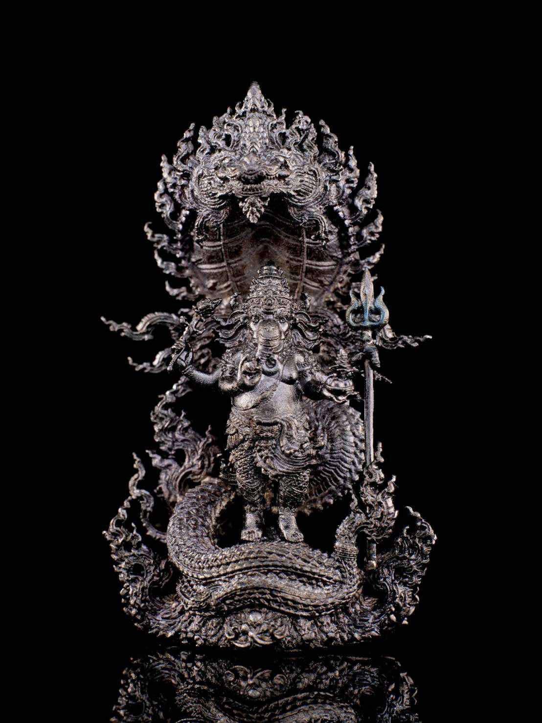 พระพิฆเนศ ประทับ จันทรคุปต์นาคราช (นาคราชประจำตัวพระคเณศ)รุ่น นาคาบัลลังก์ ราชันย์คณปติ พร้อมส่ง