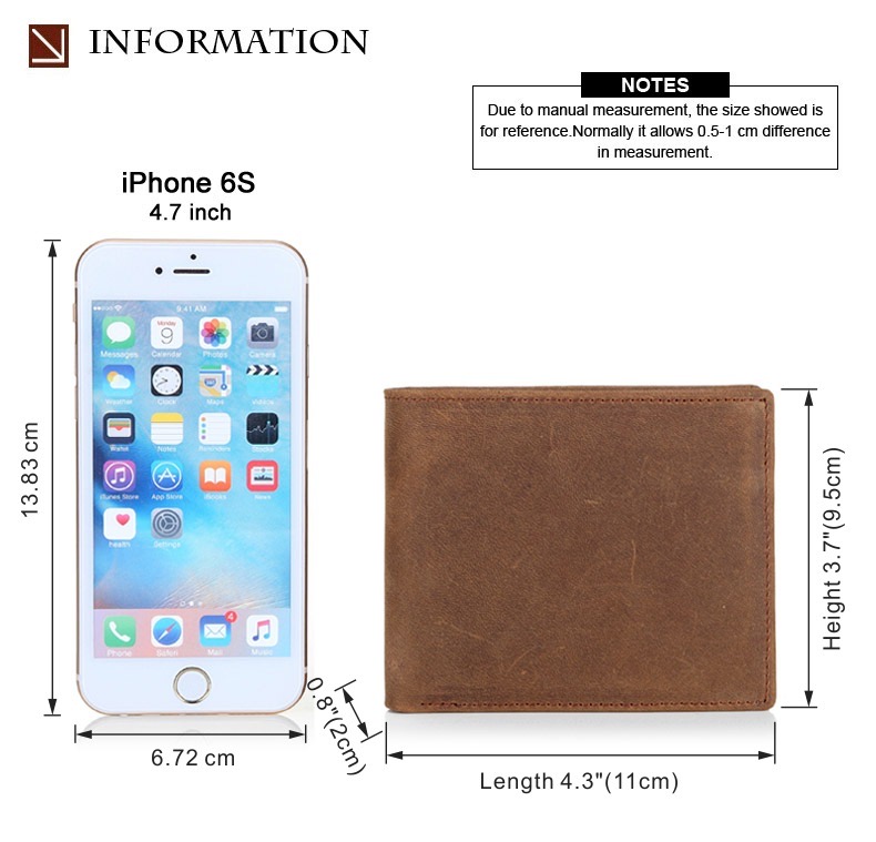 For You Leather WL02 กระเป๋าสตางค์ผู้ชาย หนังแท้ นูบัค ใบเล็ก บางเบา (น้ำตาล) WL02