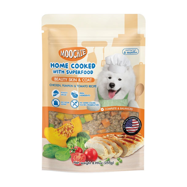 Mochie Homecook Beauty Skin & Coat ไก่ ฟักทอง และมะเขือเทศ 255 กรัม MC00-1