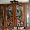 ประตูไม้สักกระจกนิรภัย
