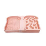 All Rising AR3550 ชามชะลอกิน รูปทรงขนมปัง-ชมพู