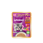 W/K Tasty Mix TJ5 ทูน่า+คัทสึโอะบูชิและแครอทในเจลลี่ 70g.(ชมพูอ่อน)