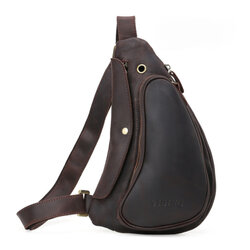 For You Leather LB48 กระเป๋าคาดอก กระเป๋าสะพายพาดลำตัว กระเป๋าผู้ชายหนังแท้ ทรงน้ำเต้า LB48