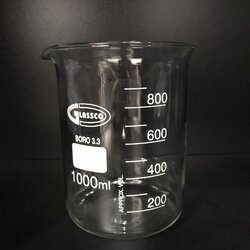 บีกเกอร์แก้วทรงเตี้ย 1000 ml Beaker low-form "Glassco" UK