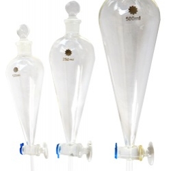 กรวยแยกสารจุกก็อกแก้ว ขนาด 125 ml Separatory Funnel w Glass Stopper