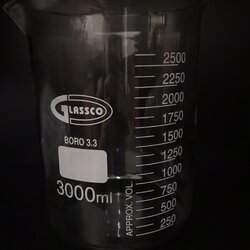 บีกเกอร์แก้วทรงเตี้ย 3000 ml Beaker low-form "Glassco" UK