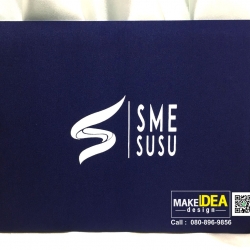 ปกประกาศนียบัตรงานสกรีนโลโก้สีขาว