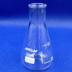 ขวดรูปชมพู่คอแคบ 50 ml Erlenmeyer Flask "Medilab"