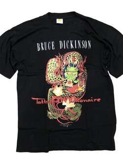 เสื้อวง Bruce Dickinson Tattooed Millionaire ปี 1990 หายาก ป้าย Supatee Size L สินค้าลิขสิทธิ์แท้ 100%